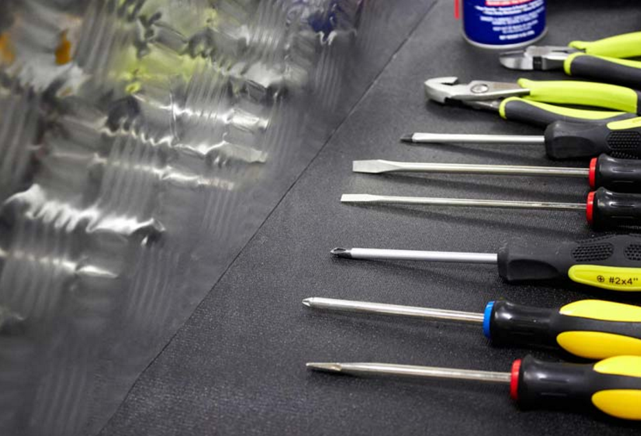 A tool drawer lined with the Zerust rust resistant tool box liner.