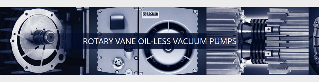 Oil-less rotary vane vacuum pumps.