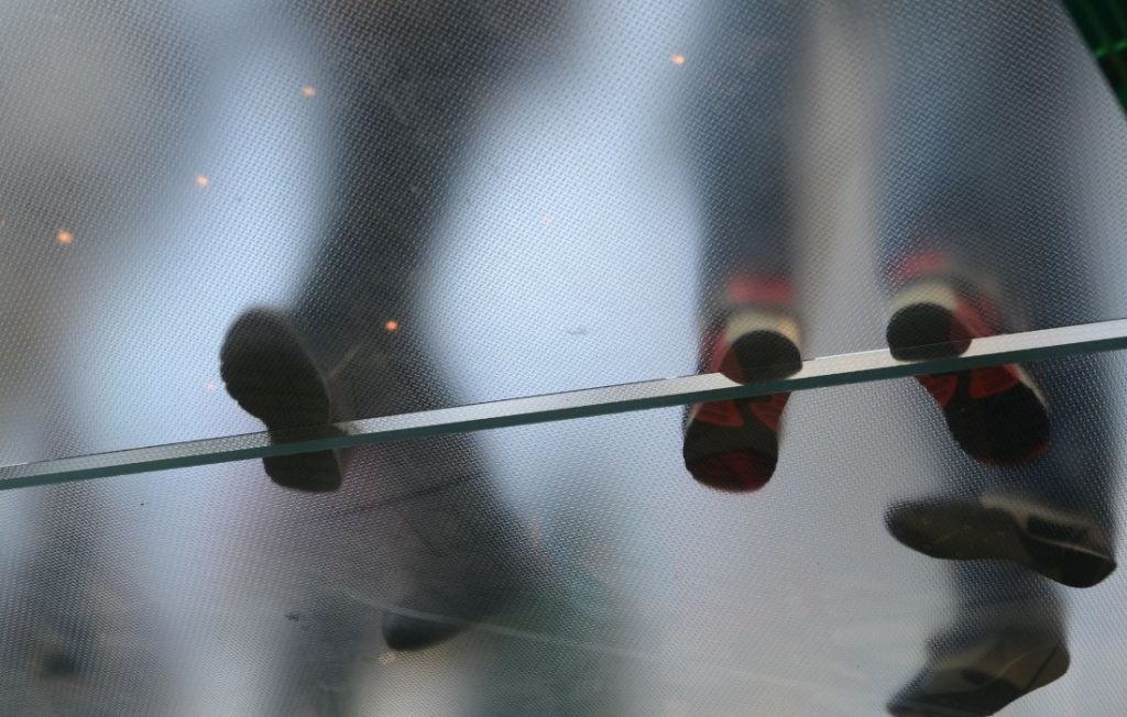 glass flooring details